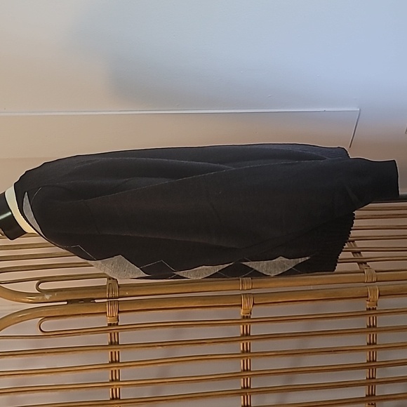 Pronto-Uomo XLT 50%Merino Wool argyle sweater Men's black grey lt blue - Picture 5 of 10